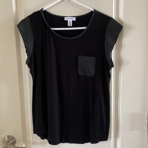 Calvin Klein mixed media top - Picture 1 of 4